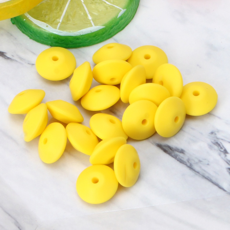 Bộ 20 Hạt Silicone Xỏ Vòng Tròn Nhiều Màu Làm Đồ Chơi DIY Cho Bé