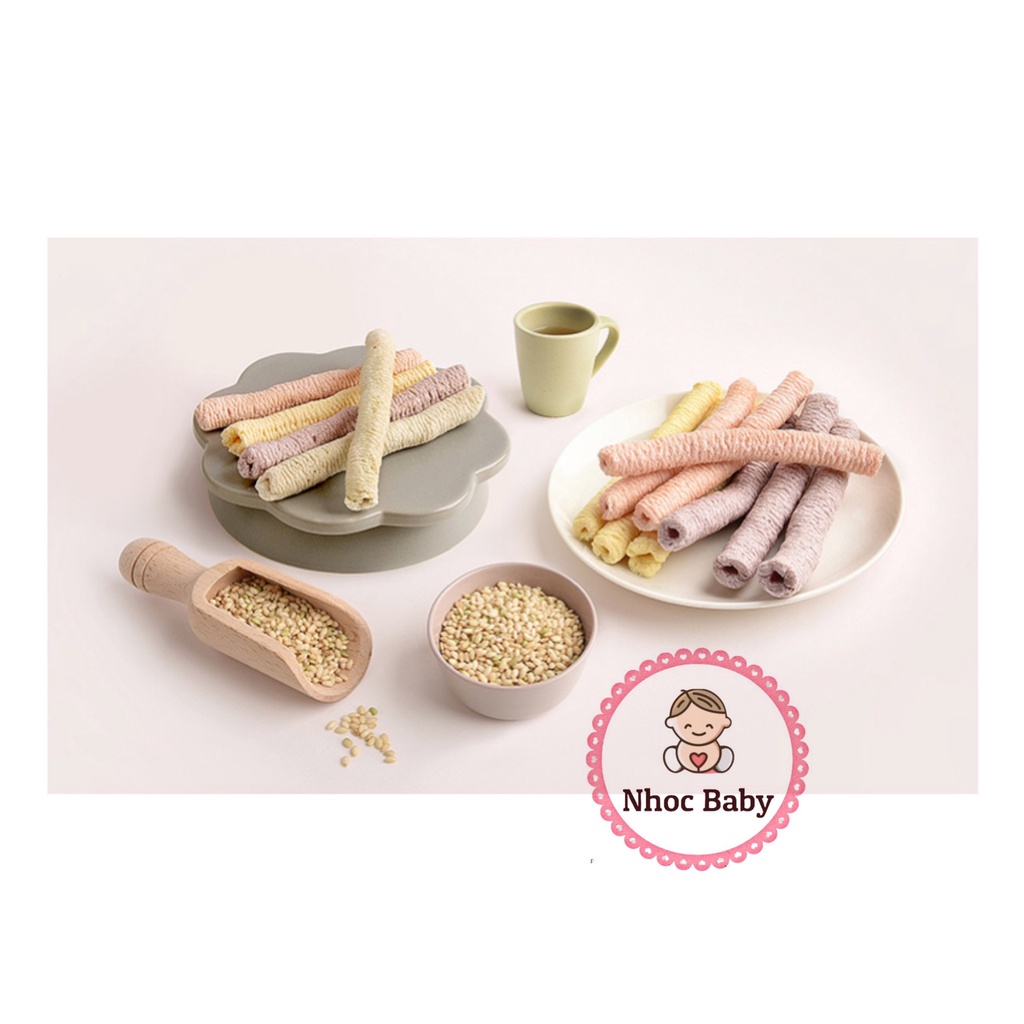 BEBECOOK | Bánh gạo lứt hữu cơ thanh dài 14cm cho bé từ 6 tháng tuổi Hàn Quốc 30g