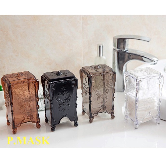 Hộp đựng bông tẩy trang có nắp đậy mini chống bụi H027