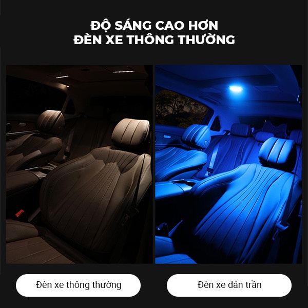 Đèn Dán Trần Ô Tô, Đèn Trần Ô Tô Cảm Ứng Tích Điện Nhiều Chế Độ Sáng Khác Nhau