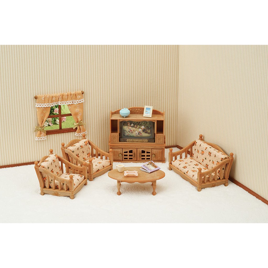 Sylvanian Families Calico Critters Bộ Phòng Khách Tiện Nghi Comfy Living Room Set