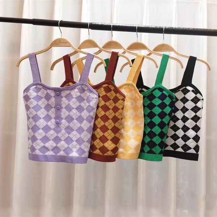 DUNEA Áo Hai Dây Lưng Cao Đính Đá Phong Cách Retro Cho Nữ