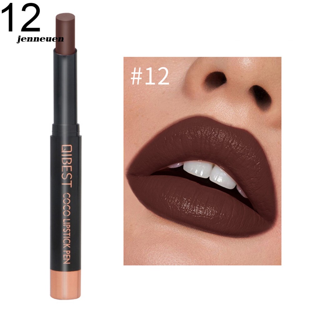 [Hàng mới về] Son môi màu lì dạng bút Qibest trang điểm làm đẹp lâu trôi quyến rũ