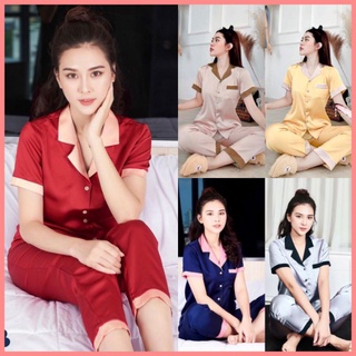 Bộ phi lụa phối tay ngắn quần dài 17 màu ❤bộ❤pijama❤đồ bộ❤bộ pijama nữ