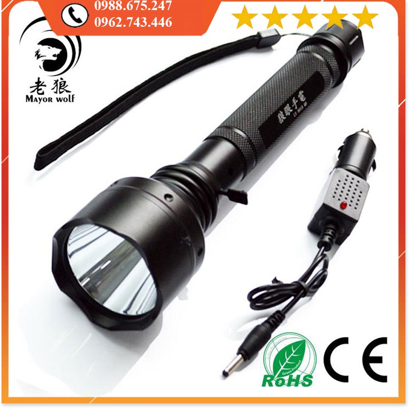 Đèn Bin Siêu Sáng LYS015 ✔️Chính hãng✔️ Chiếu xa 600m, Chống nước, Pin Cực Bền +Tặng sạc, hộp đựng.