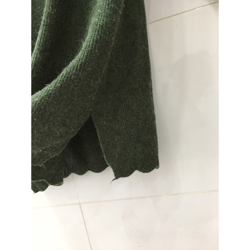 Đầm yếm len xanh rêu siêu đẹp mới keng