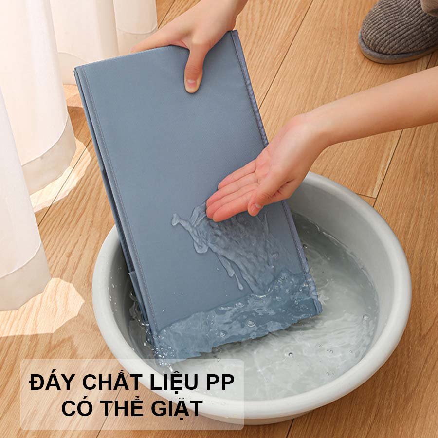 [Chống Nước] Hộp Vải Đựng Quần Áo Chia Ngăn, Thùng Đựng Quần Áo Gấp Gọn Khung Nhựa Chắc Chắn, Chống Nước P070