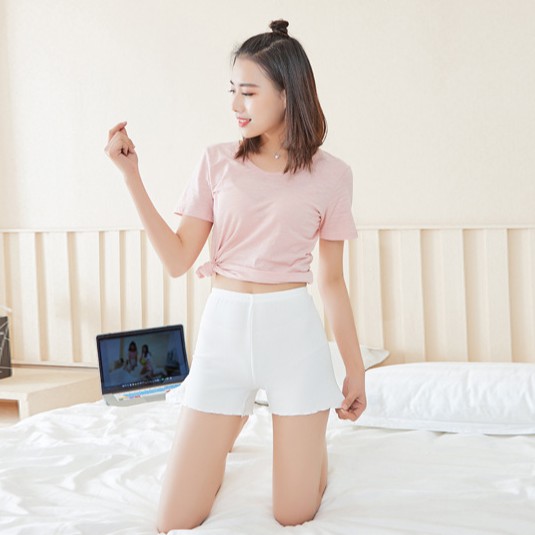 Quần Short Mặc Trong Váy Viền Cong Bằng Vải Cotton Dành Cho Nữ