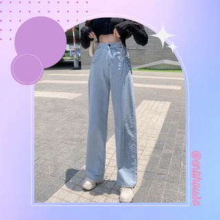 {HCM / CÓ SẴN} QUẦN JEAN NỮ ỐNG RỘNG ĐAN XÍCH HÔNG QQ03 THỜI TRANG NỮ ULZZANG HÀN QUỐC