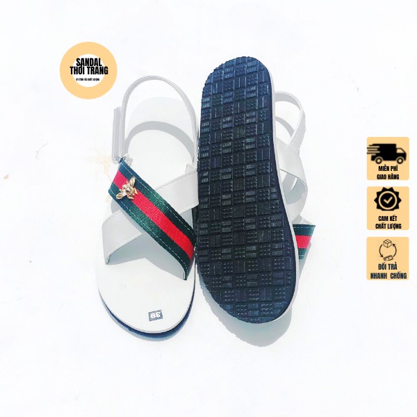 Giày dép sandal thời trang quai chéo trắng/đen giá rẻ sandal đồng nai