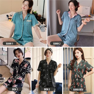 [CAO CẤP] Bộ Mặc Nhà Lụa Cộc Tay ✨ Bộ Pijama Nữ Lụa Cao Cấp