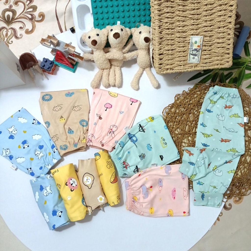 Quần Dài Thun Lạnh Phối Hoạ Tiết Cho Bé Dễ Thương CHIDU CD041