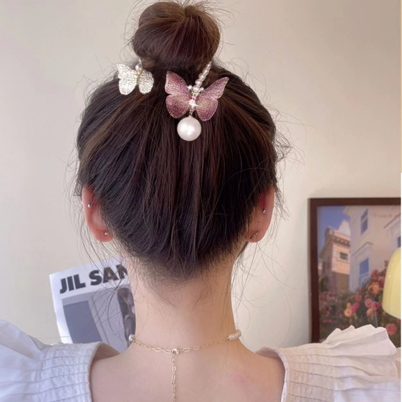 Kẹp Tóc Hình Bướm Đính Ngọc Trai Nhân Tạo Thời Trang