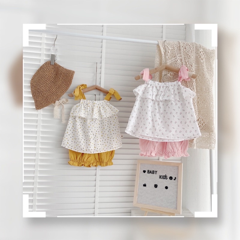 Bộ hai dây buộc nơ cho bé gái 8-23kg (6 tháng-6 tuổi)- chất thô hoa mềm