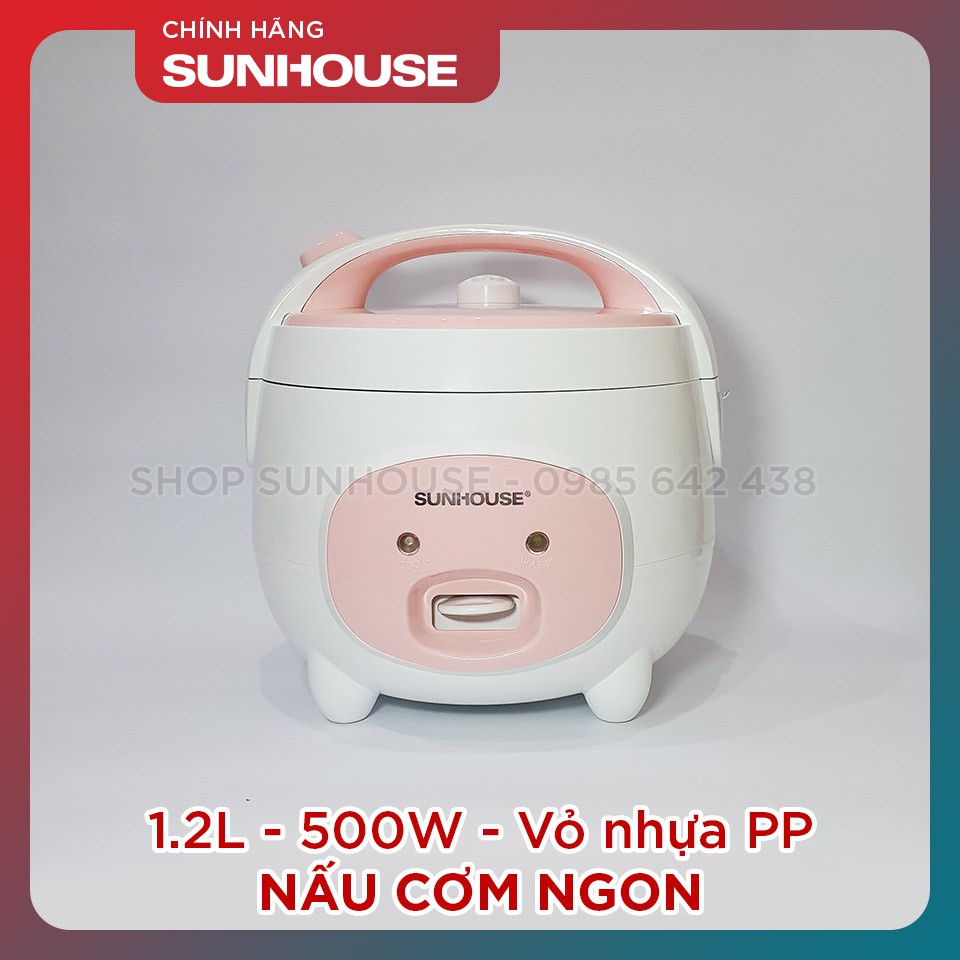 Nồi cơm điện SUNHOUSE 1.2L SHD8217W vỏ nhựa PP siêu bền | BigBuy360 - bigbuy360.vn