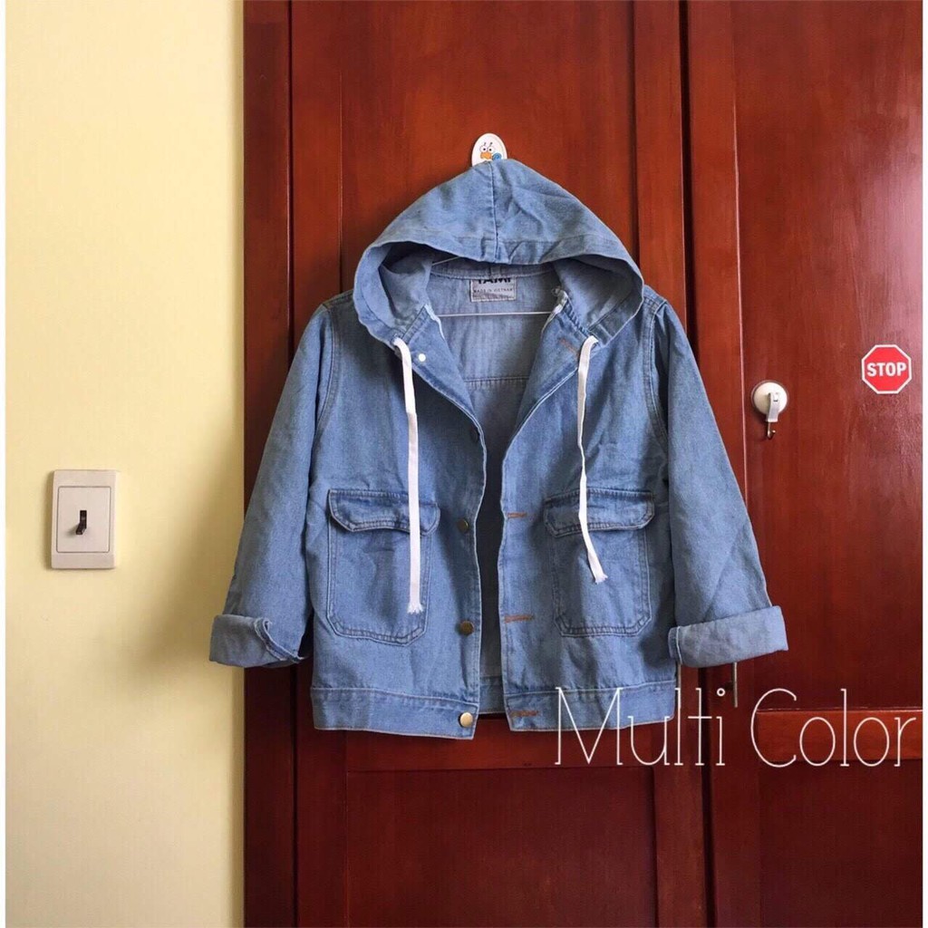 Áo khoác jean Nữ cao cấp phối nón và túi hộp lớn sành điệu - Hot Trend 2020 | BigBuy360 - bigbuy360.vn