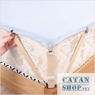 Bộ 4 dây Kẹp drap giường 3 chấu Inox Cố Định Ga Giường, Drap Giường, Tấm Trải Giường Chống Xê Dịch Chịu Lực Tốt