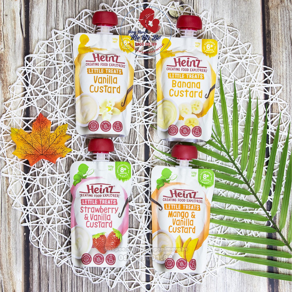 [Date 8/23] Váng sữa Heinz Custard, váng sữa hoa quả ăn liền cho bé 120gr Úc