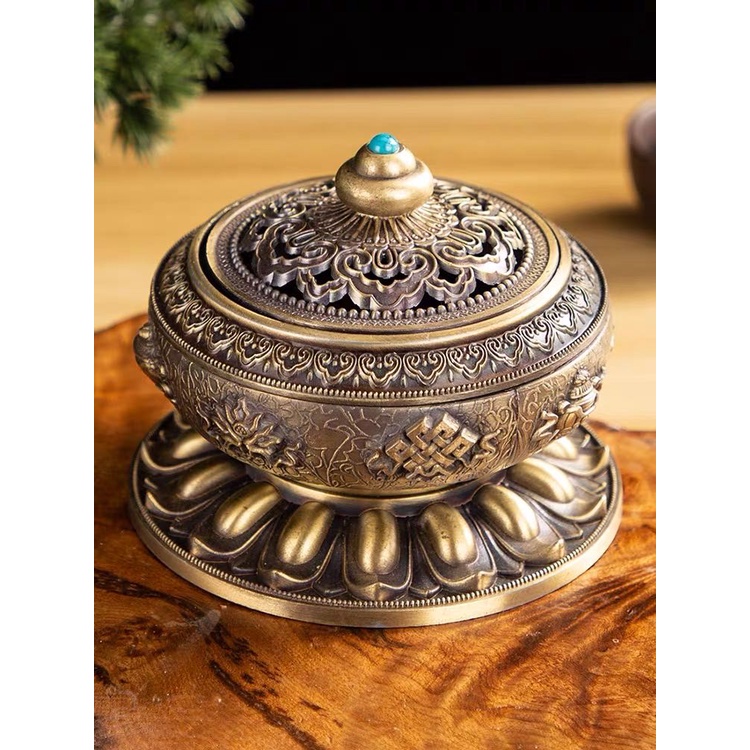 [PHÁP BẢO MINH CHÂU] Lư xông tròn 8 cát tường to - nhỏ