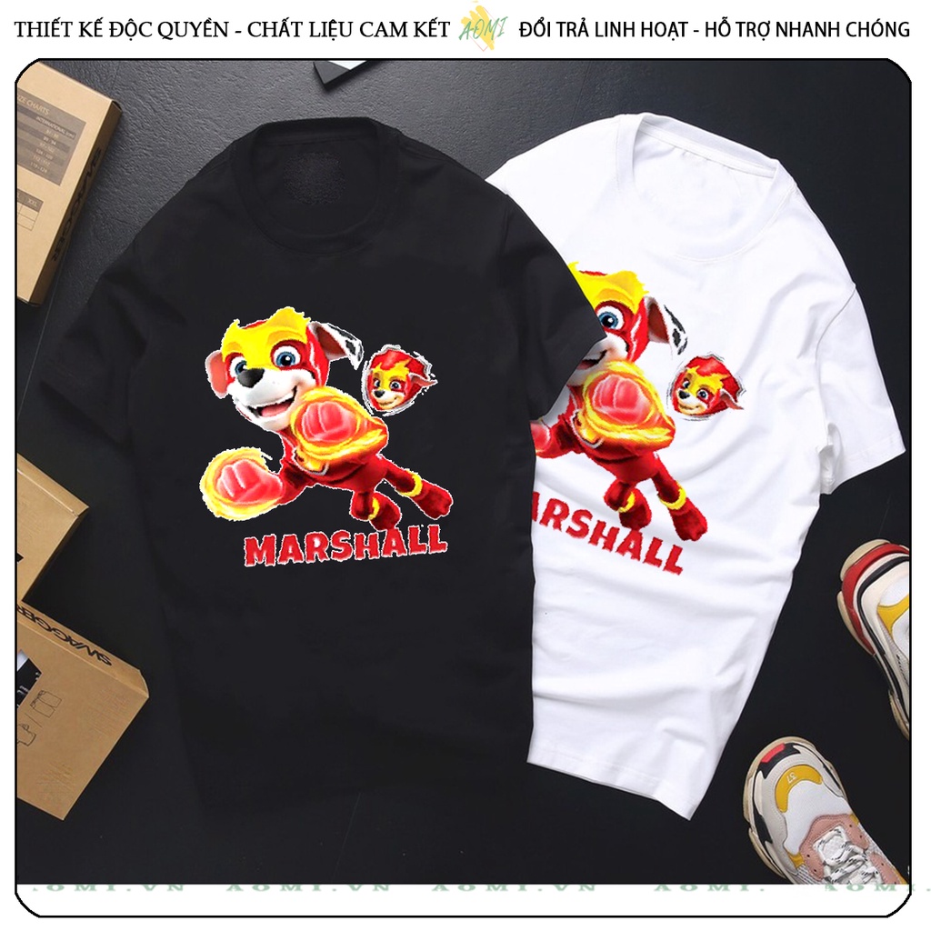 ÁO THUN Đội Chó Cứu Hộ Paw Patrol UNISEX PHÔNG ĐEN TAY NGẮN NAM NỮ GIA ĐÌNH CẶP ĐÔI SIZE TRẺ EM BÉ TRAI GÁI AOMIVN