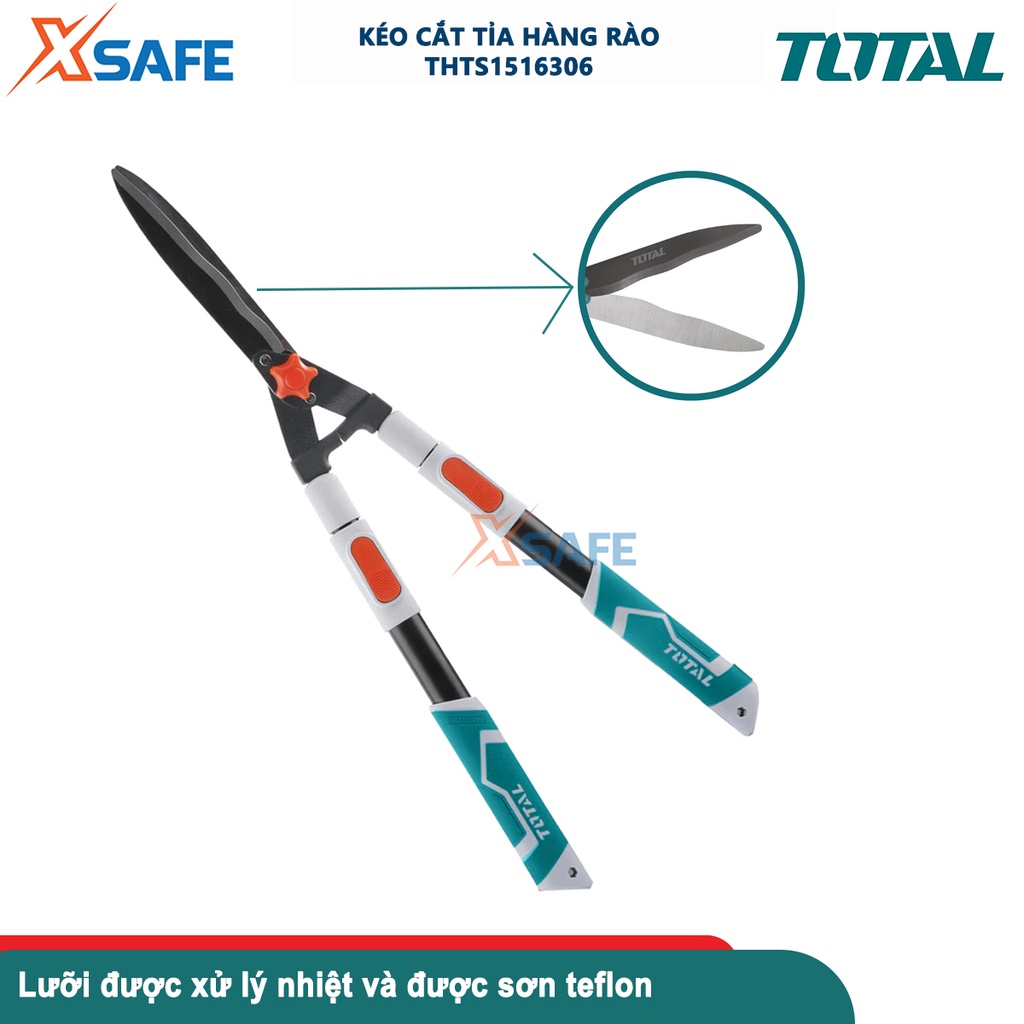 Kéo cắt tỉa cây TOTAL THTS1516306, có thể điều chỉnh kích thước từ 710mm - 860mm, chất liệu thép cacbon 55#