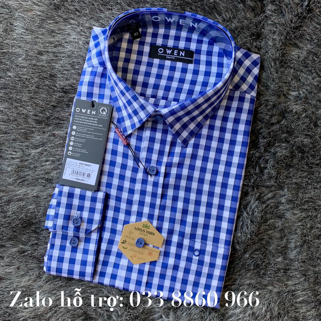 🍀 NEW 💯 . OWEN - Áo sơ mi dài tay Owen slimfit AR 91488 Cực Đẹp .1 . M08 : . . ' . . ˢ