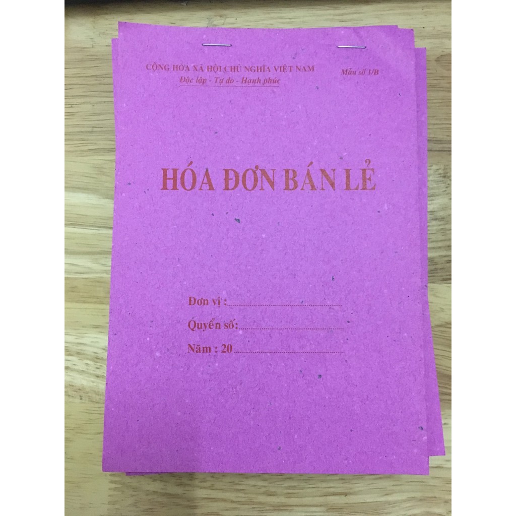 Combo 100 quyển hoá đơn giấy đep bãi bằng