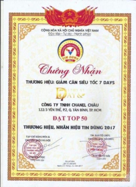 1 Hộp  Giãm cân 7day