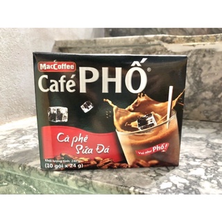 Cà phê sữa đá cafe phố hộp 10 gói x 24g