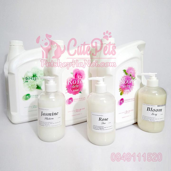 Sữa tắm cho chó mèo hương hoa chai 500ml Bloom , Jasmine , Rose cho thú cưng - Pet shop Hà Nội