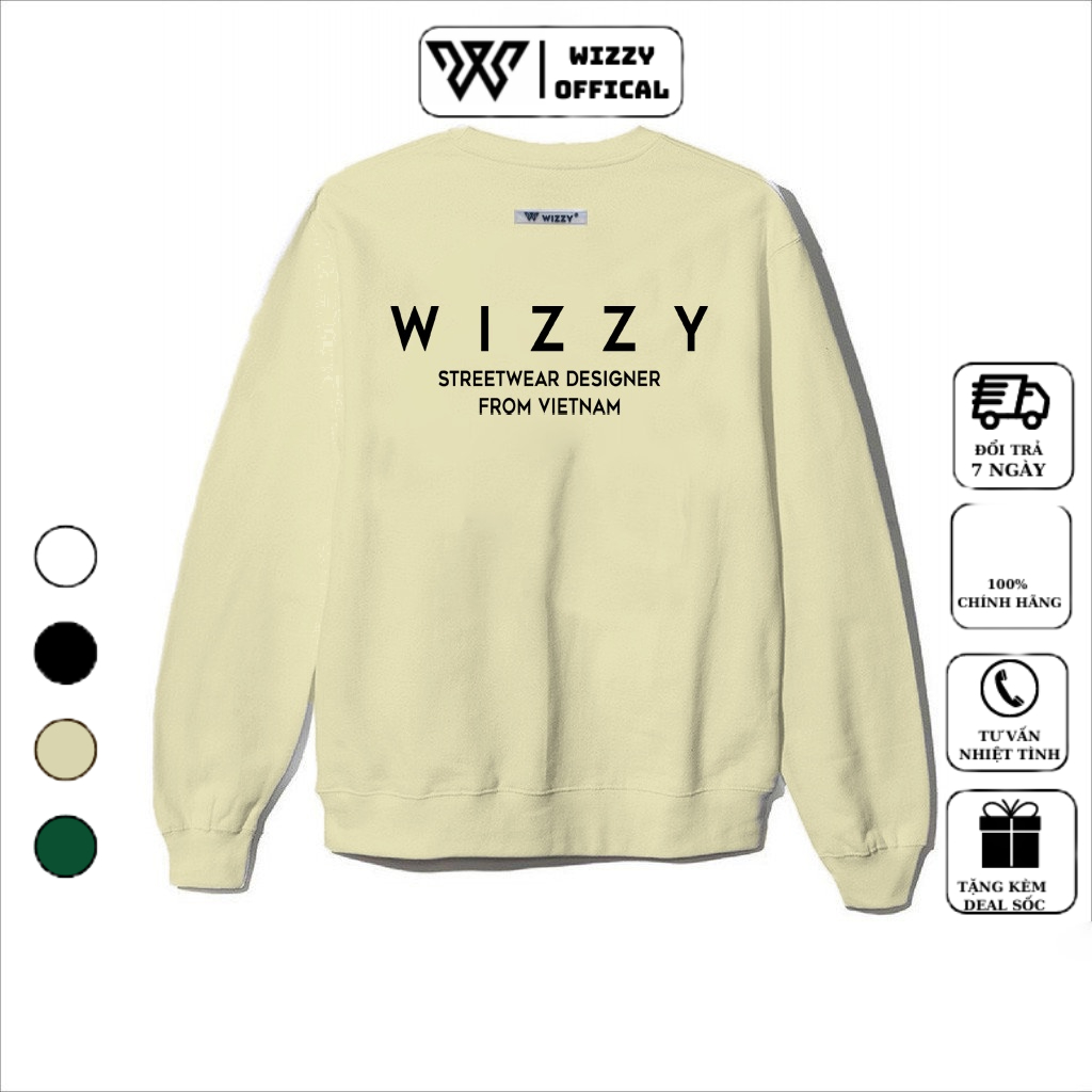 Áo thu đông nam tay dài WIZZY OFFICIAL  chất nỉ Hàn Quốc mịn đẹp cổ tròn dài tay unisex mã STW01