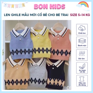 Aó len gile mẫu mới cổ bẻ cho bé trai size 5-14kg,cho bé 2 tháng -2.5tuổi