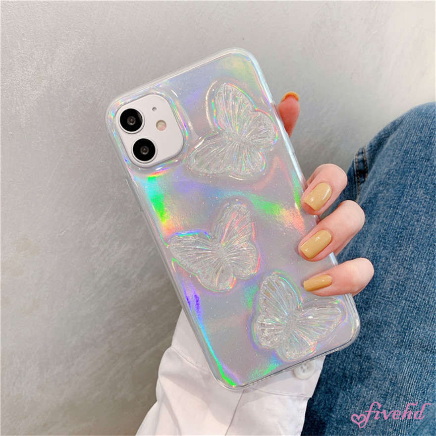 🌈Ready Stock🎁 Ốp điện thoại dẻo trong suốt hình bướm laser sáng tạo cá tính cho Samsung S20 Ultra S20 S10 + Note 20Ultra 10+ 10Pro 9