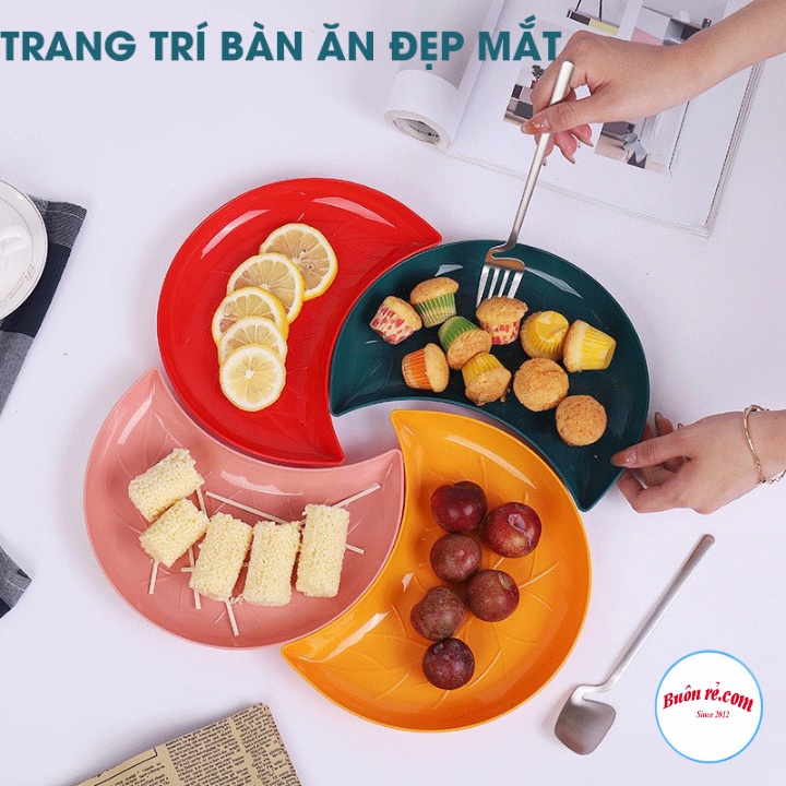 [Mã LIFEHLSALE2 giảm 10% đơn 0Đ] Set 5 đĩa nhựa hình bán nguyệt xếp hình hoa, đựng hoa quả bánh kẹo 01485