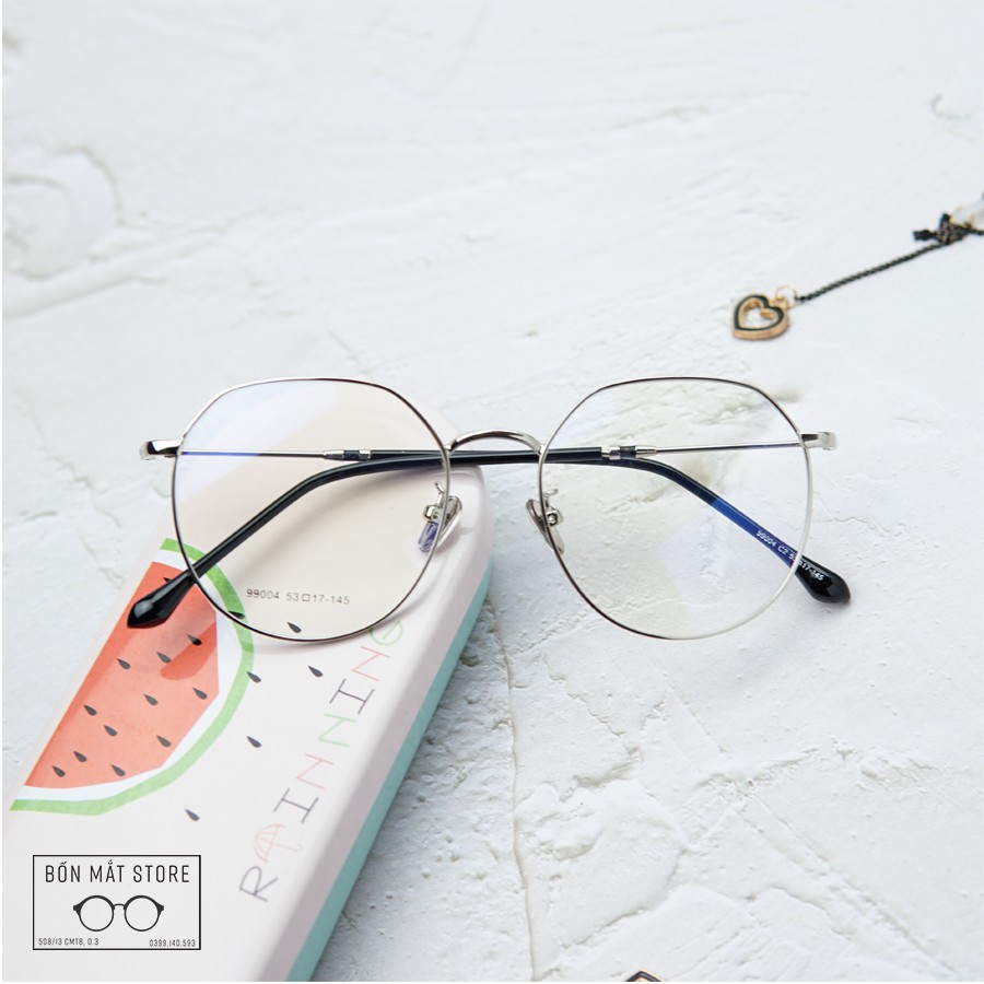 Gọng Kính Kim Loại Tròn Form Mắt Lớn 90004 (Tặng Hộp Khăn) | BigBuy360 - bigbuy360.vn