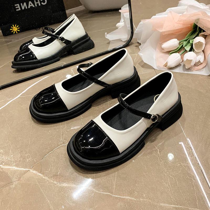 Giày Da Gót Dày Vừa Phong Cách Nhật Bản Thời Trang Xuân Thu Dành Cho Nữ 2022