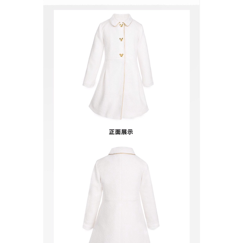 Áo khoác dạ trắng dư xịn cho bé ADN012