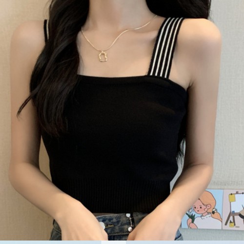 Áo hai dây dệt kim ôm body màu trơn mẫu mới cho mùa hè | BigBuy360 - bigbuy360.vn