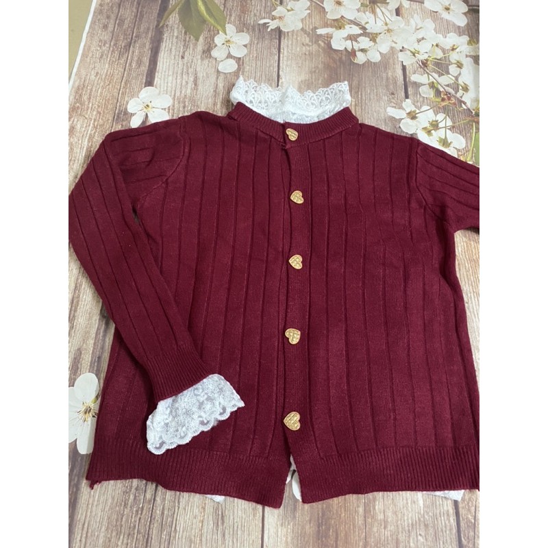 Áo carigan len đỏ QC