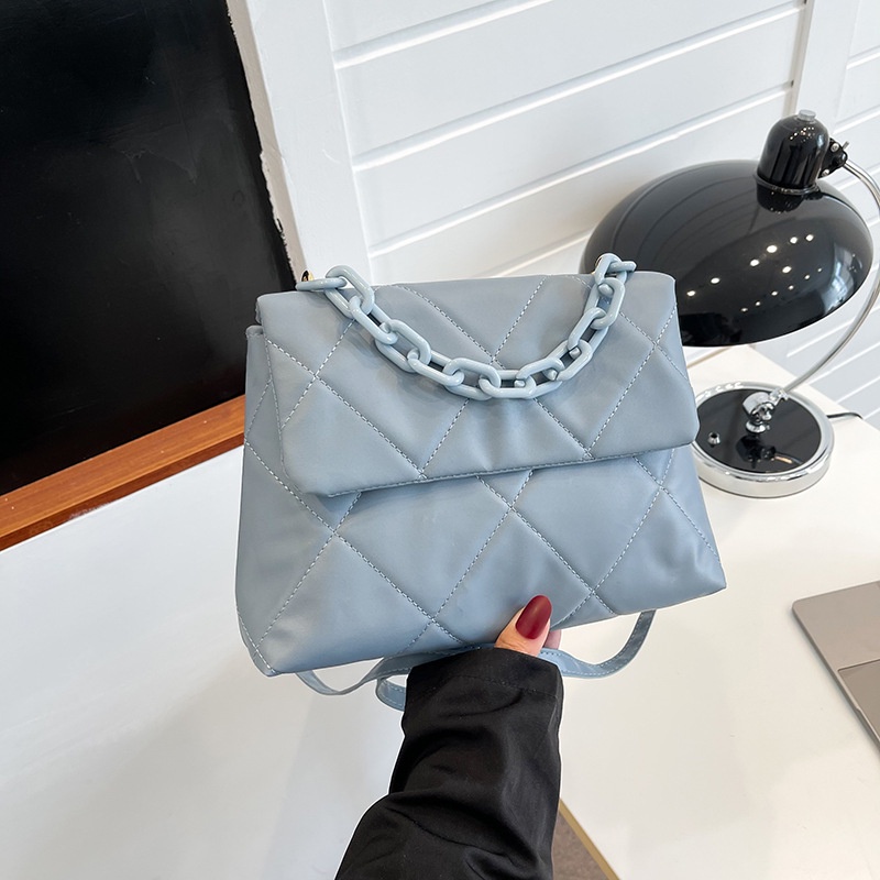 Túi đeo chéo IELGY dáng vuông nhỏ trơn mịn có khóa kéo cho nữ