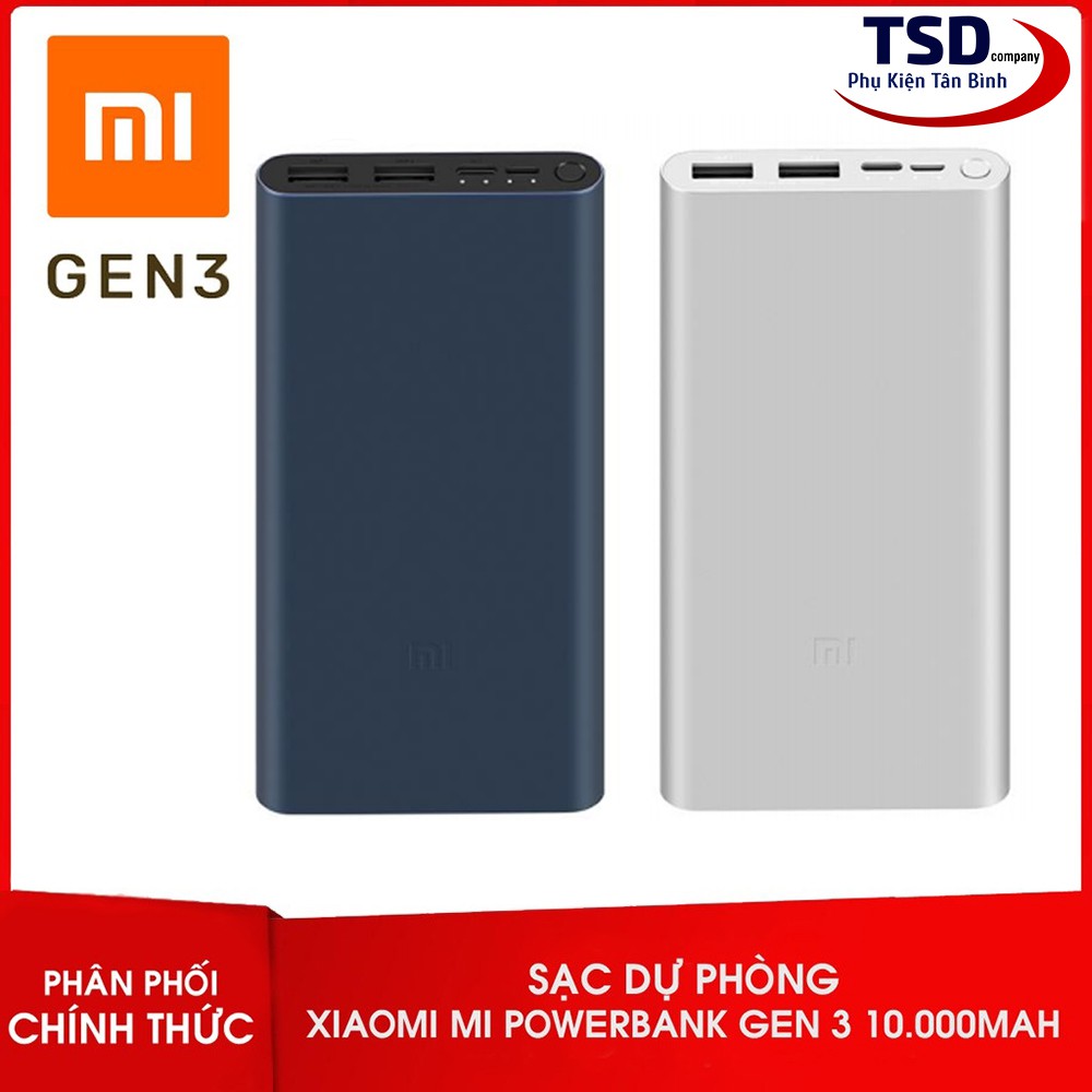 Pin Sạc Dự Phòng Xiaomi 10000mAh Gen 3 New 2020 Sạc Nhanh QC 3.0