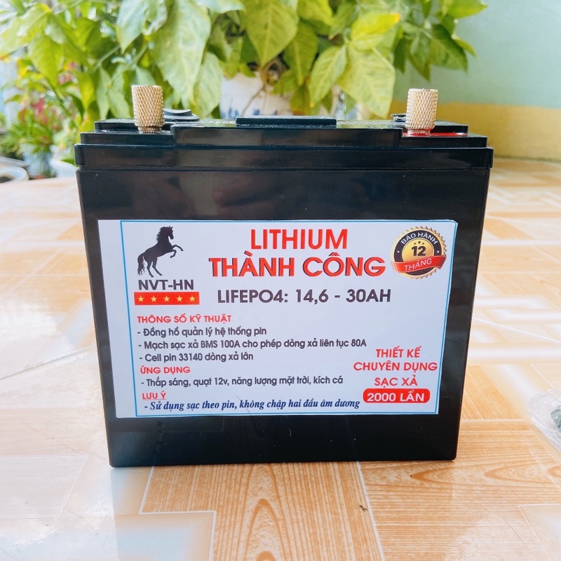 Pin lithium 12V- 30AH - Bình ắc quy pin lithium 30ah giá rẻ ,nhẹ ,gọn ,bảo hành 12 tháng