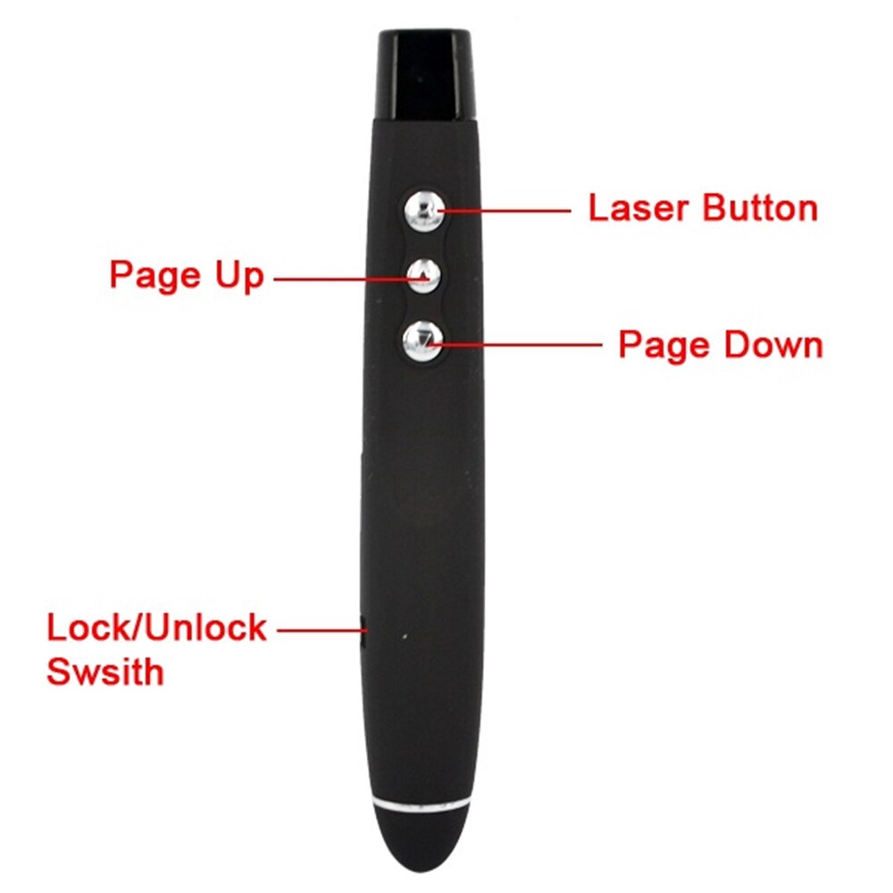 Bút chiếu laser màu đỏ điều khiển từ xa không dây có cổng USB