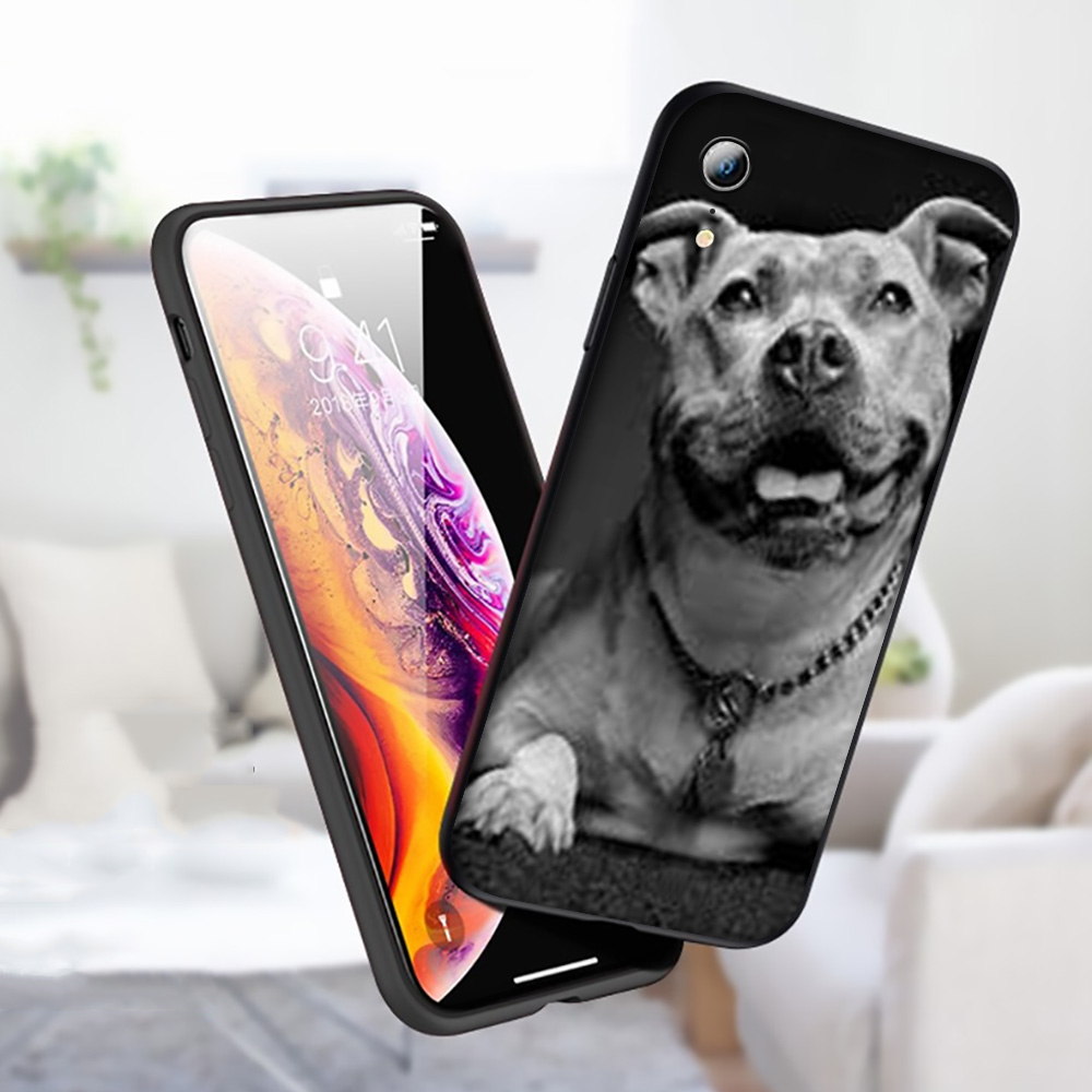 Ốp Lưng Silicone Hình Chó Pitbull Đáng Yêu Cho Iphone 12 Mini 11 Pro Xs Max Xr X Xs