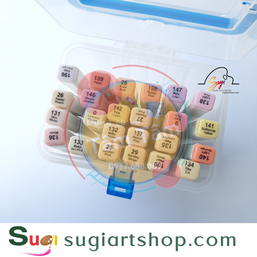 -Bộ Marker TOUCHLIIT 12 màu tông da, 24 màu tông da/30/36/48/60/80 màu -