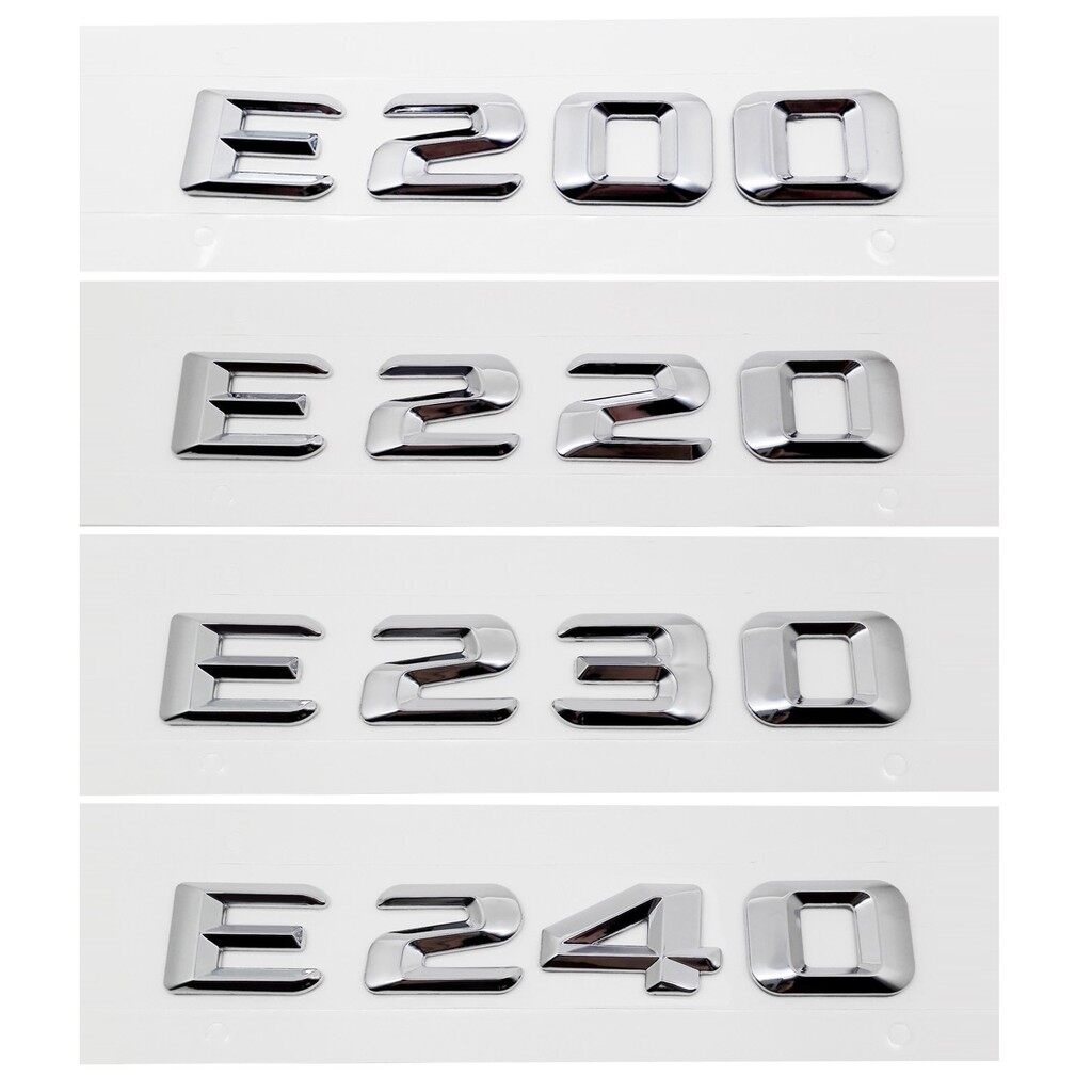 Miếng Dán Hình Chữ Số 3D Màu Đen Và Bạc Trang Trí Xe Hơi Mercedes Benz E55 E63 E180 E200 E220 E230 E240 E250