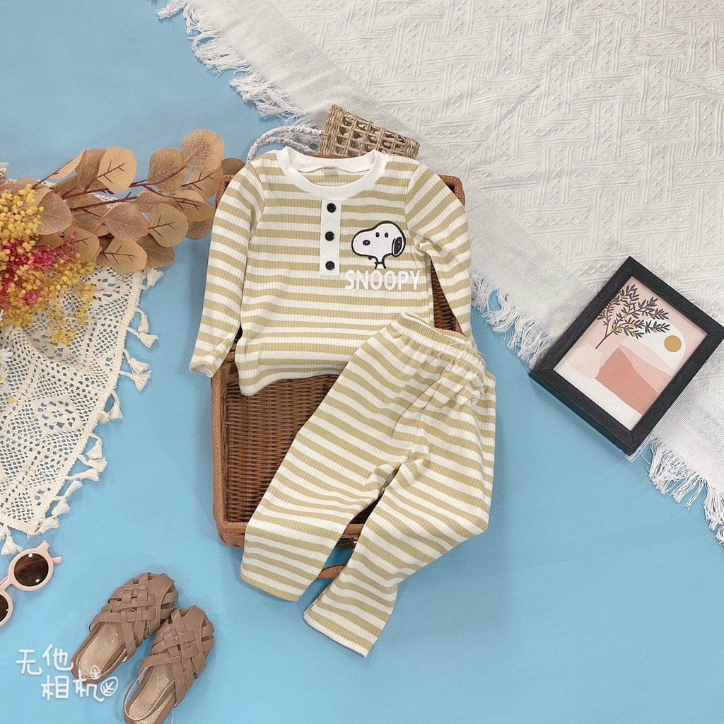 BỘ LEN COTTON DÀI TAY SANG XỊN MỊN CHO BÉ TRAI BÉ GÁI TỪ 8-20KG GD944