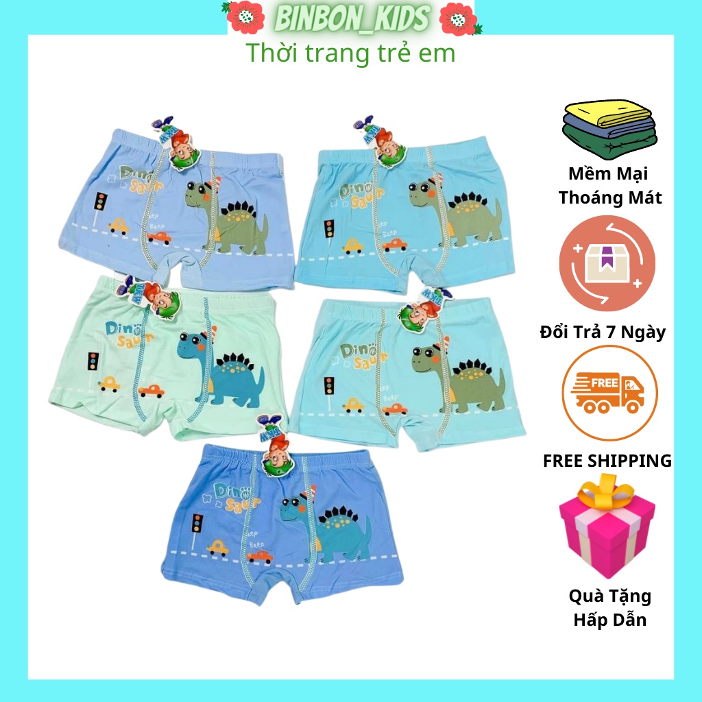 Quần chíp đùi cho bé gái bé trai Binbon kids, quần lót cho bé trai bé gái chất cotton nhiều hình cực xinh cho bé từ 25kg