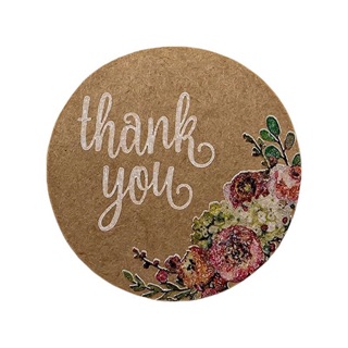500 Sticker tròn chữ Thank you dán trang trí thủ công