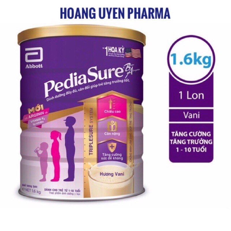 Sữa bột Pediasure 1.6kg cho bé biếng ăn [date 2022]